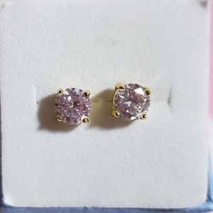 14K YG 2CTW BRILLIANT CUT SAPPHIRE STUD EARRINGS